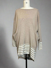 Load image into Gallery viewer, Nimpy Clothing Fudge and stripes big pocket dress medium
