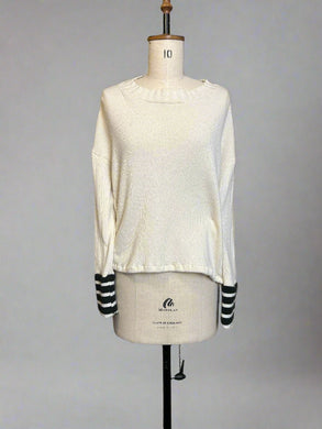 Nimpy Clothing white with striped body jumper medium large
