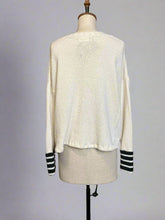 Load image into Gallery viewer, Nimpy Clothing white with striped body jumper medium large