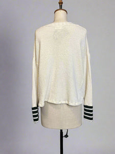Nimpy Clothing white with striped body jumper medium large