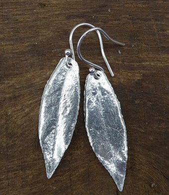 Jane Vernon Fine silver pieris leaf earrings (JV D32)