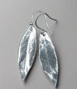 Jane Vernon Fine silver pieris leaf earrings (JV D32)