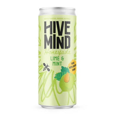 Hive Mind Lime and mint honeyade soft sparkling drink 330ml