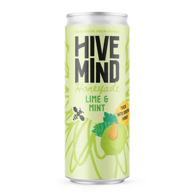 Hive Mind Lime and mint honeyade soft sparkling drink 330ml