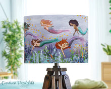 Load image into Gallery viewer, Ceridwen Hazelchild Design Mermaid organic cotton lampshade