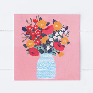 Sian Summerhayes "Floral on Peach" greetings card