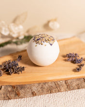 Load image into Gallery viewer, Bathe in Stroud bath bomb “Breathe” Lavender and Eucalyptus essential oils bath bomb