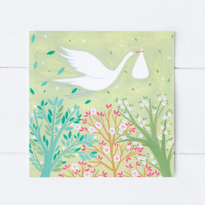 Sian Summerhayes "New Baby Stork" greetings card