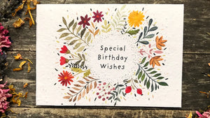 Erika's Whimsical Art "Special Birthday Wishes" Plantable seed greetings card