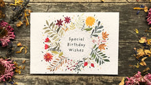 Load image into Gallery viewer, Erika&#39;s Whimsical Art &quot;Special Birthday Wishes&quot; Plantable seed greetings card