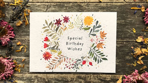 Erika's Whimsical Art "Special Birthday Wishes" Plantable seed greetings card