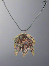Load image into Gallery viewer, Owen Davies Cooper electroplated Sycamore leaf pendant 