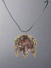 Load image into Gallery viewer, Owen Davies Cooper electroplated Sycamore leaf pendant (Owen18)