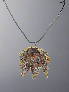 Owen Davies Cooper electroplated Sycamore leaf pendant (Owen18)