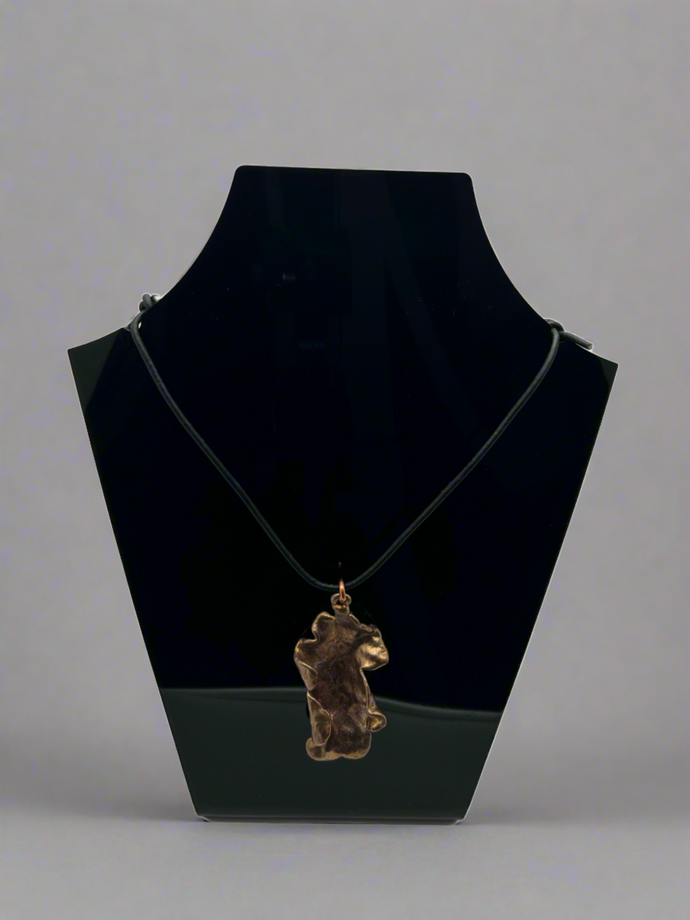 Owen Davies Cooper electroplated oak leaf pendant 