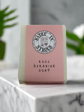 Load image into Gallery viewer, Bathe in Stroud Rose Geranium soap 70g