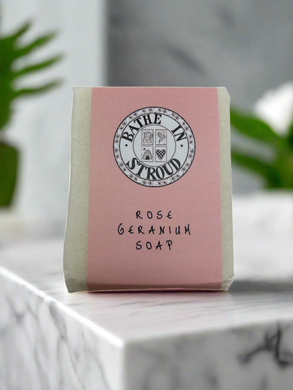 Bathe in Stroud Rose Geranium soap 70g