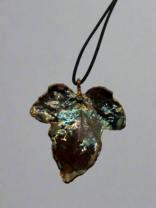 Owen Davies Cooper electroplated Ivy leaf pendant (Owen16)