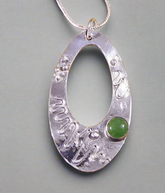 Jane Vernon Fine silver eastern redbud leaf pendant A58