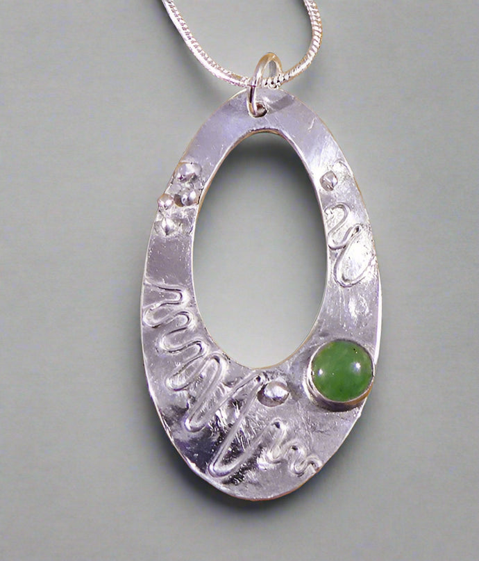 Jane Vernon Fine silver eastern redbud leaf pendant A58