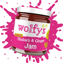 Load image into Gallery viewer, Wolfys Rhubarb &amp; Ginger Jam 227g