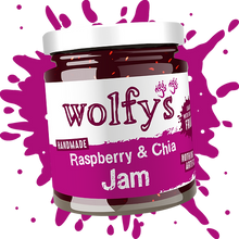 Load image into Gallery viewer, Wolfys Raspberry &amp; Chia Jam 227g