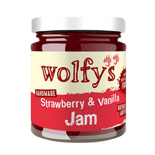 Load image into Gallery viewer, Wolfys Strawberry &amp; Vanilla jam 227g