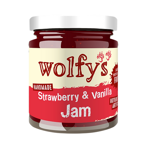 Wolfys Strawberry & Vanilla jam 227g