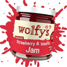 Load image into Gallery viewer, Wolfys Strawberry &amp; Vanilla jam 227g