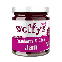 Load image into Gallery viewer, Wolfys Raspberry &amp; Chia Jam 227g