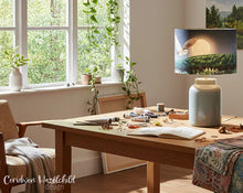 Load image into Gallery viewer, Ceridwen Hazelchild Design Barn owl organic cotton lampshade 30cm