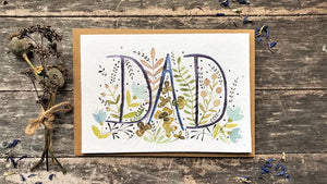 Erika's Whimsical Art "Dad" Plantable seed greetings card