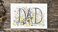 Load image into Gallery viewer, Erika&#39;s Whimsical Art &quot;Dad&quot; Plantable seed greetings card