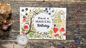 Erika's Whimsical Art "Have a Magical Birthday" plantable seed greetings card
