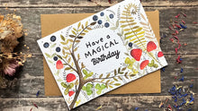 Load image into Gallery viewer, Erika&#39;s Whimsical Art &quot;Have a Magical Birthday&quot; plantable seed greetings card