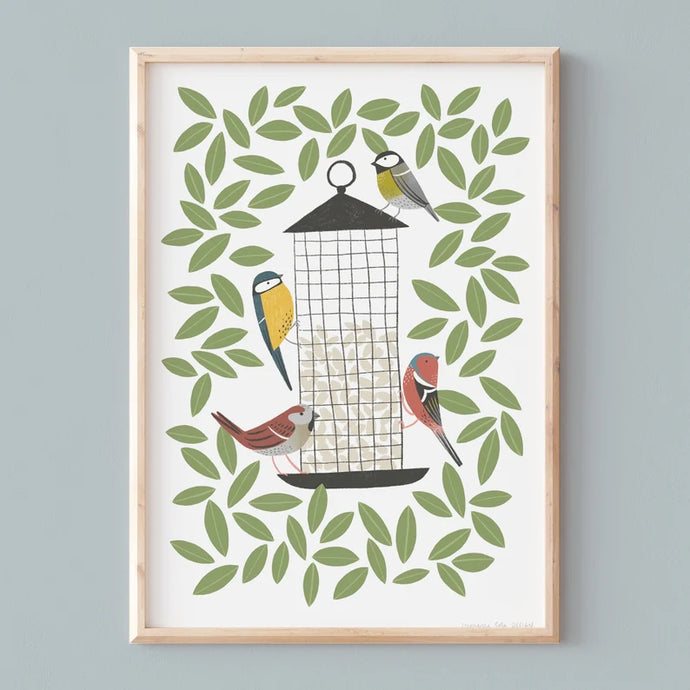 Stephanie Cole Design Bird feeder  A3 print