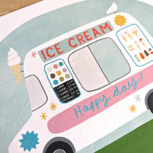 Load image into Gallery viewer, Stephanie Cole Design Ice cram van happy days A4 print