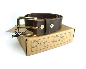 Neil Griffin Leather brass buckle belt 1.5"