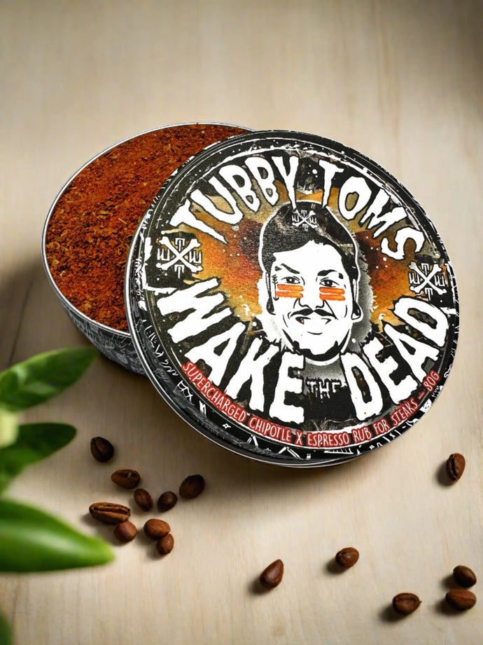 Tubby Tom's Wake The Dead Black coffee and smoked chipotle seasoning tin 60g