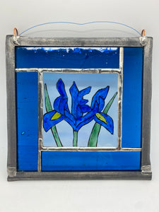 Liz Dart Stained Glass iris panel Stroud