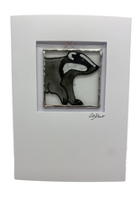 Load image into Gallery viewer, Liz Dart Stained Glass badger greetings card