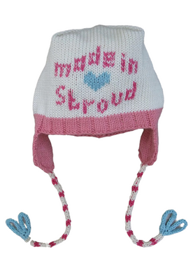 Amanda Hawkins Knitwear Made in Stroud new born baby cotton hat pink