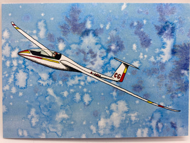 Broody Designs Rolladen-Schneider LS4 glider greetings card (Broody)