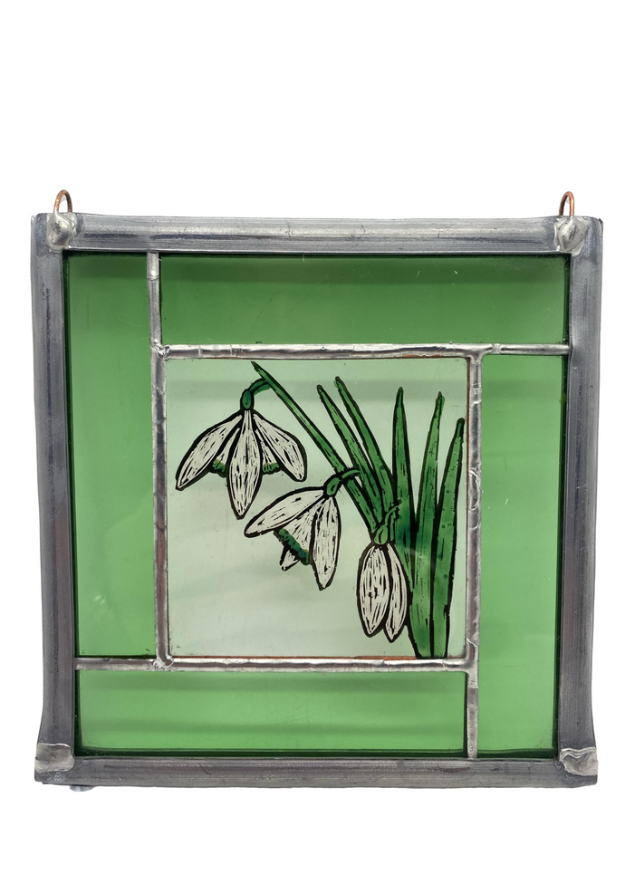 Liz Dart Stained Glass snow drop panel