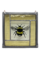 Load image into Gallery viewer, Liz Dart Stained Glass bumble bee panel 
