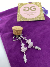 Load image into Gallery viewer, Kunzite and crystal earrings with feather  detail by JENNY14