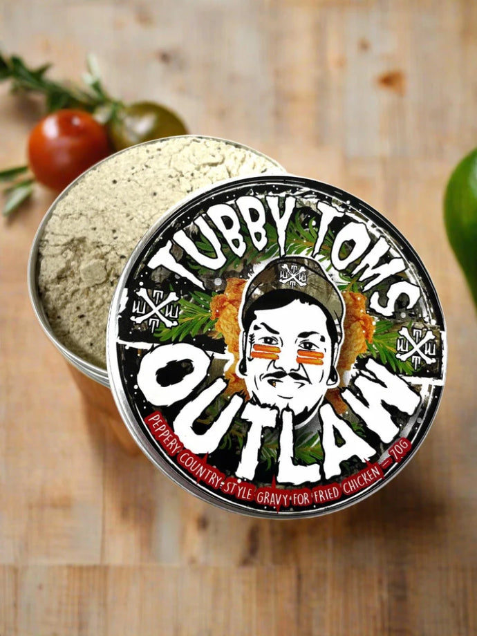 Tubby Tom’s Outlaw gravy-heavy pepper country style gravy  for fried chicken and smoked meats