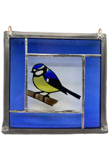 Load image into Gallery viewer, Liz Dart Stained Glass blue tit panel