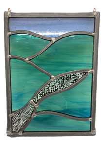 Liz Dart Stained Glass fish panel 