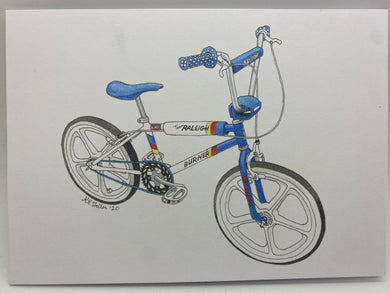 Broody Design Raleigh burner BMX greetings card (Broody)